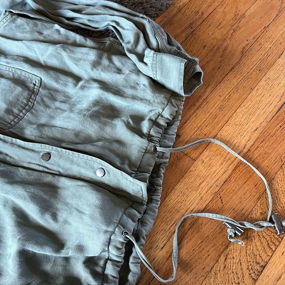 Rails Jacket Collins Olive Green Full Zip Snap Military Utility Linen Blend - Picture 8 of 15